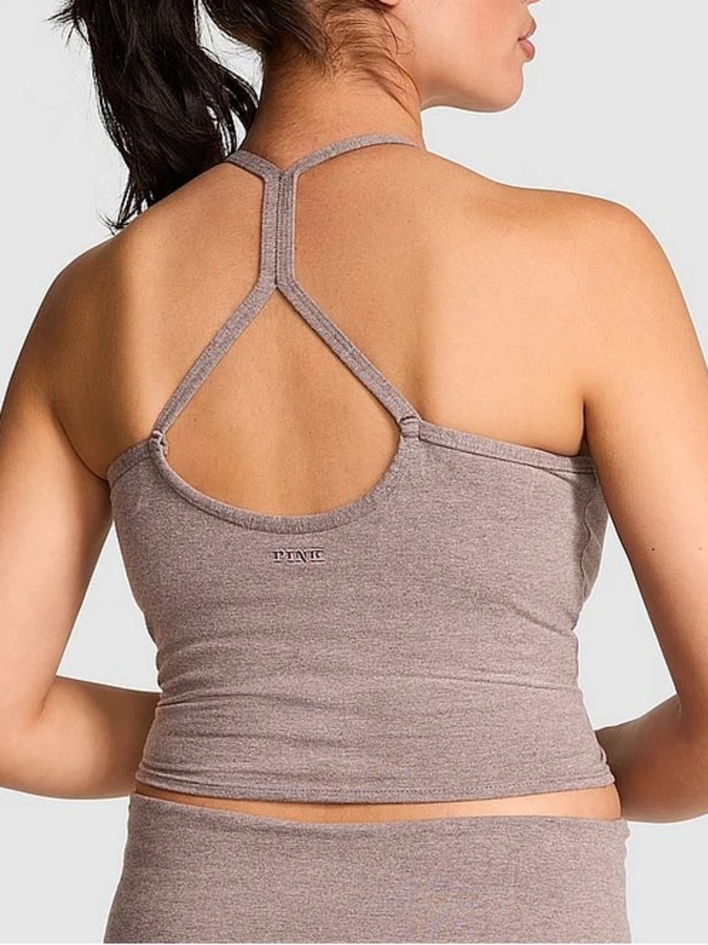 PINK Victoria's Secret Cropped Cami Tank Top Crisscross Racerback Strappy Sz M